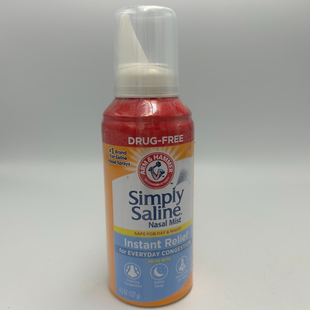 Simply Saline Nasal Mist Instant Relief Everyday Congestion Drug Free Arm Hammer